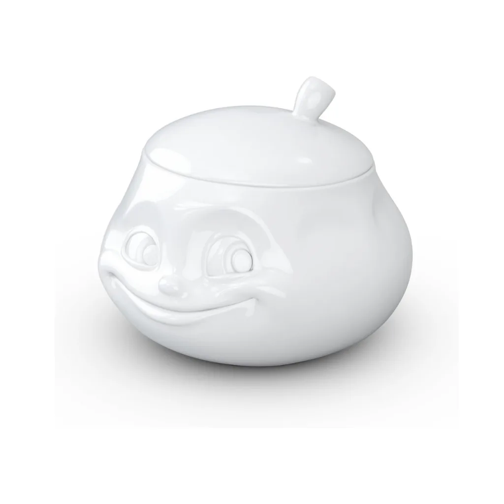 Sucrier avec un visage tendre et serein