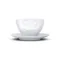 Tasse à thé en céramique avec expression de fatigue, vue de face