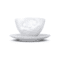 Tasse à thé avec visage souriant, expression joyeuse, vue de face