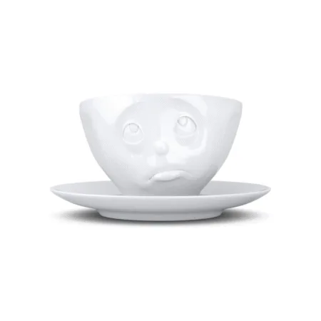 Tasse à thé en céramique avec expression attendrissante