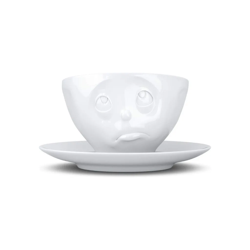 Tasse à thé en céramique avec expression attendrissante