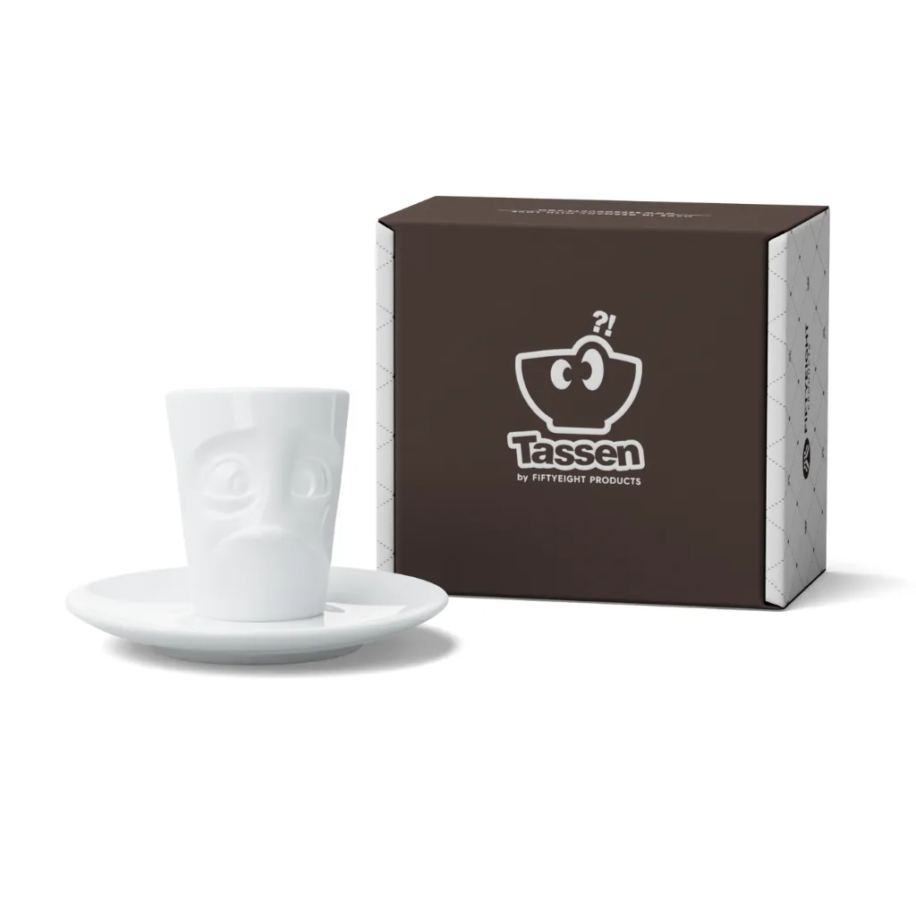 Tasse à expresso vue du dessus avec expression attendrissante