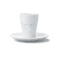Tasse à expresso avec expression grognon, vue de face