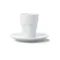 Tasse à expresso avec expression grognon, vue de face