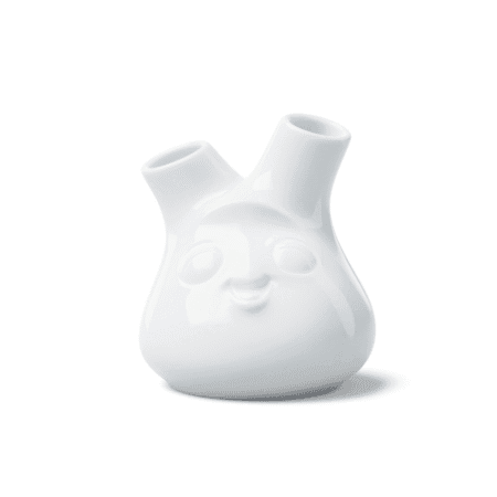 Vase en céramique avec expression espiègle, vue de face