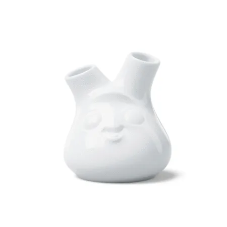Vase en céramique avec expression espiègle, vue de face