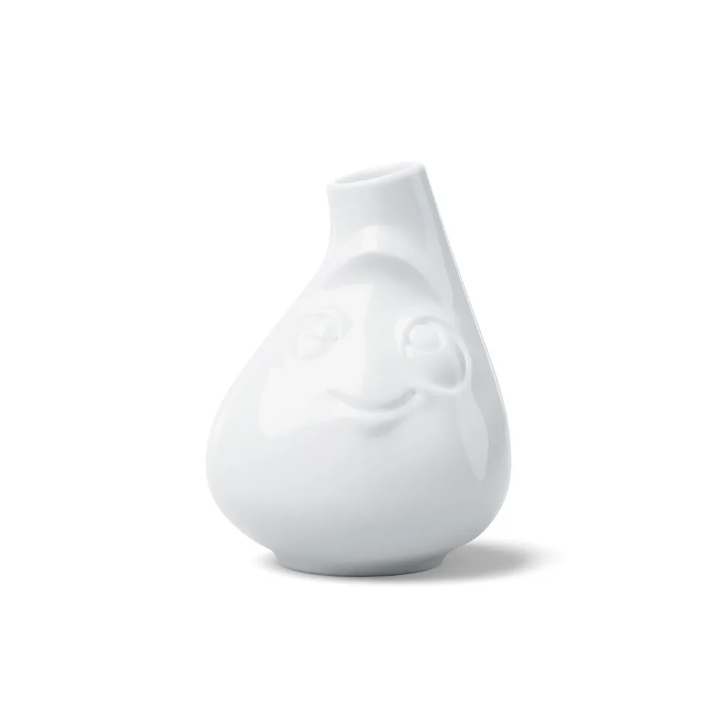 Vase en céramique avec expression mignonne, vue de face