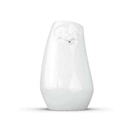 Vase en céramique avec expression détendue, vue de face