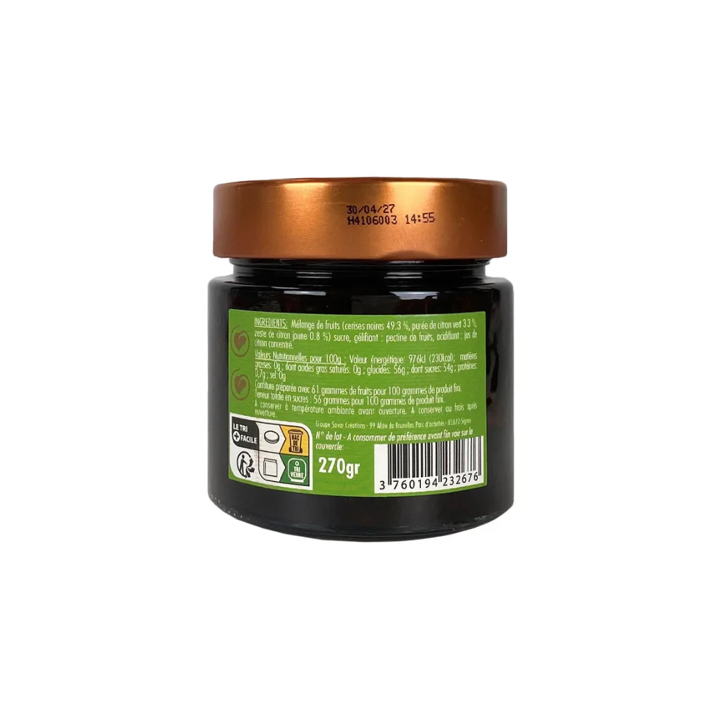 Pot de spécialité sucrée cerise et citron vert