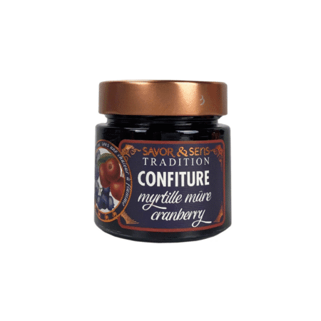 Pot de confiture myrtille mûre cranberry 270g