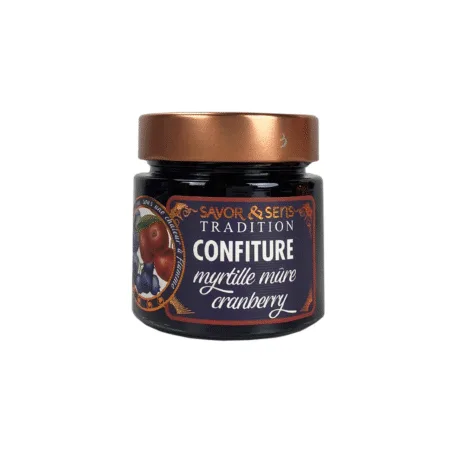 Pot de confiture myrtille mûre cranberry 270g