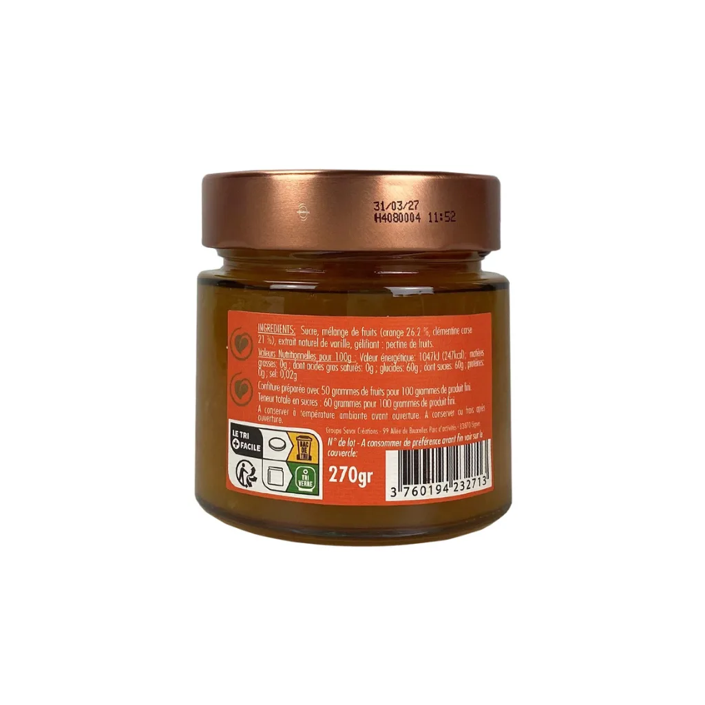 Confiture d’orange et clémentine de Corse
