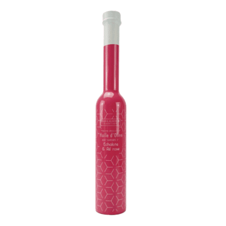 Bouteille d’huile d’olive échalote ail rose 200ml – Savor & Sens
