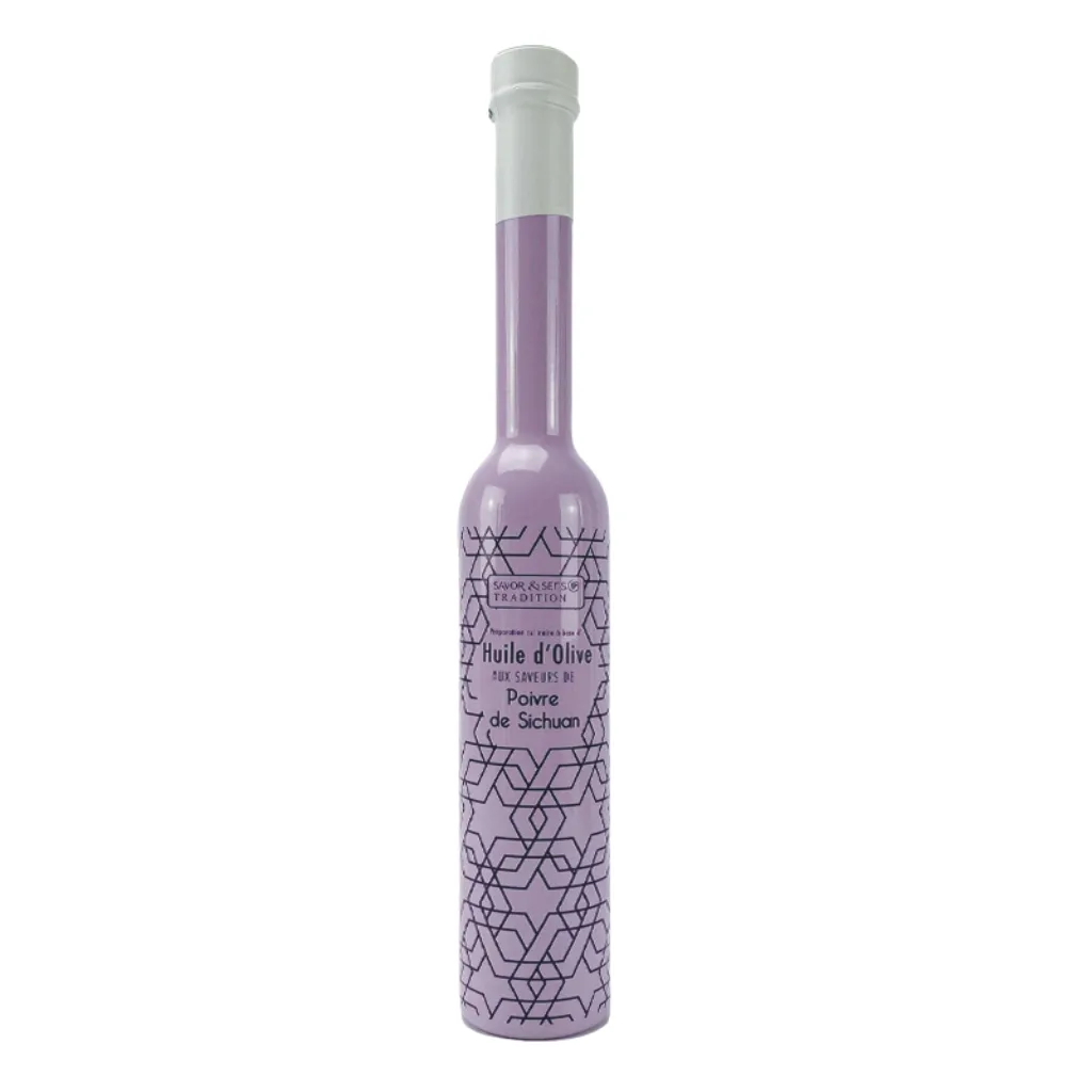 Bouteille d’huile d’olive au poivre de Sichuan – format 200ml – Savor & Sens