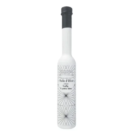 Flacon d’huile d’olive saveur truffe noire et poivre blanc – 200ml