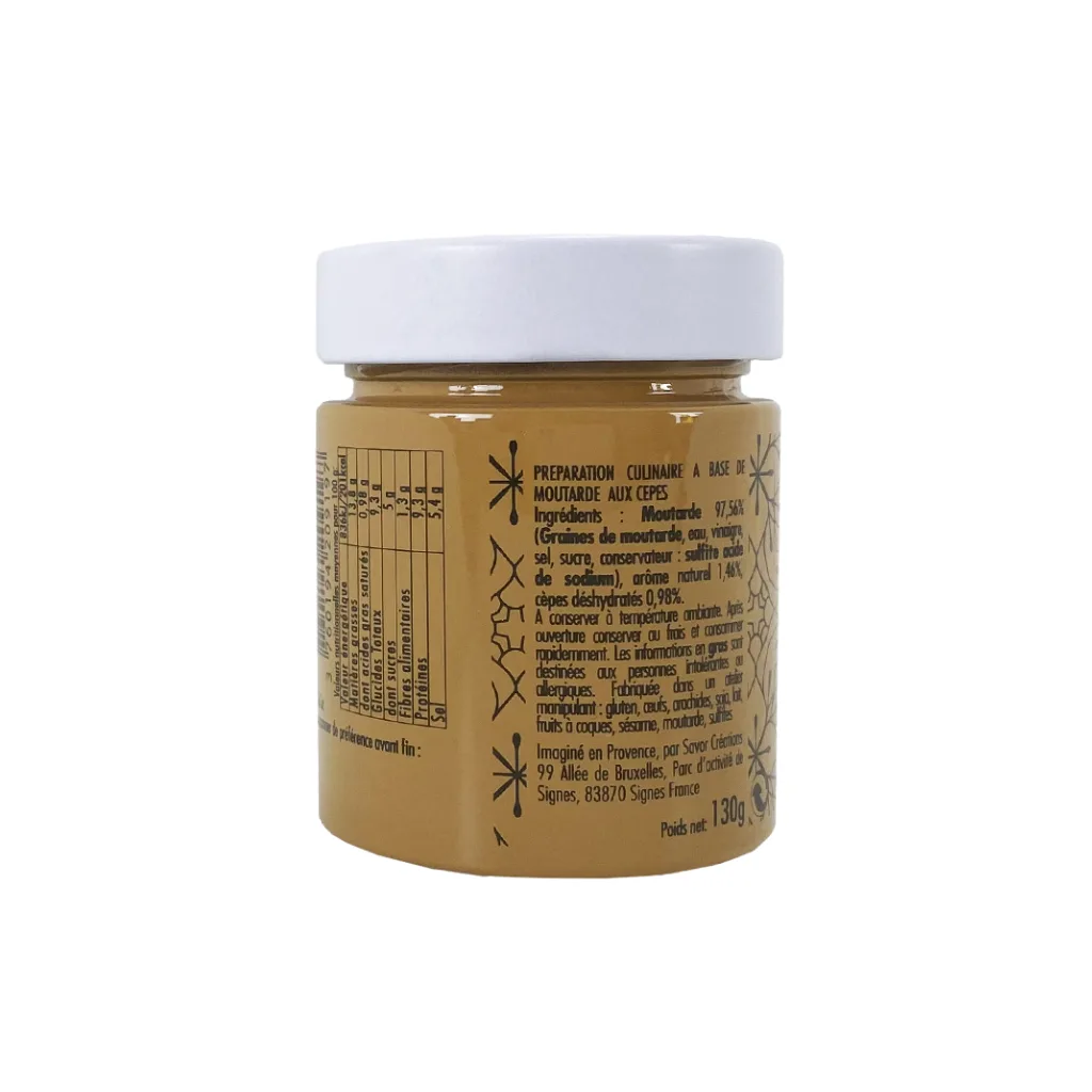 Moutarde aux Cèpes 130g – Élégance forestière en pot