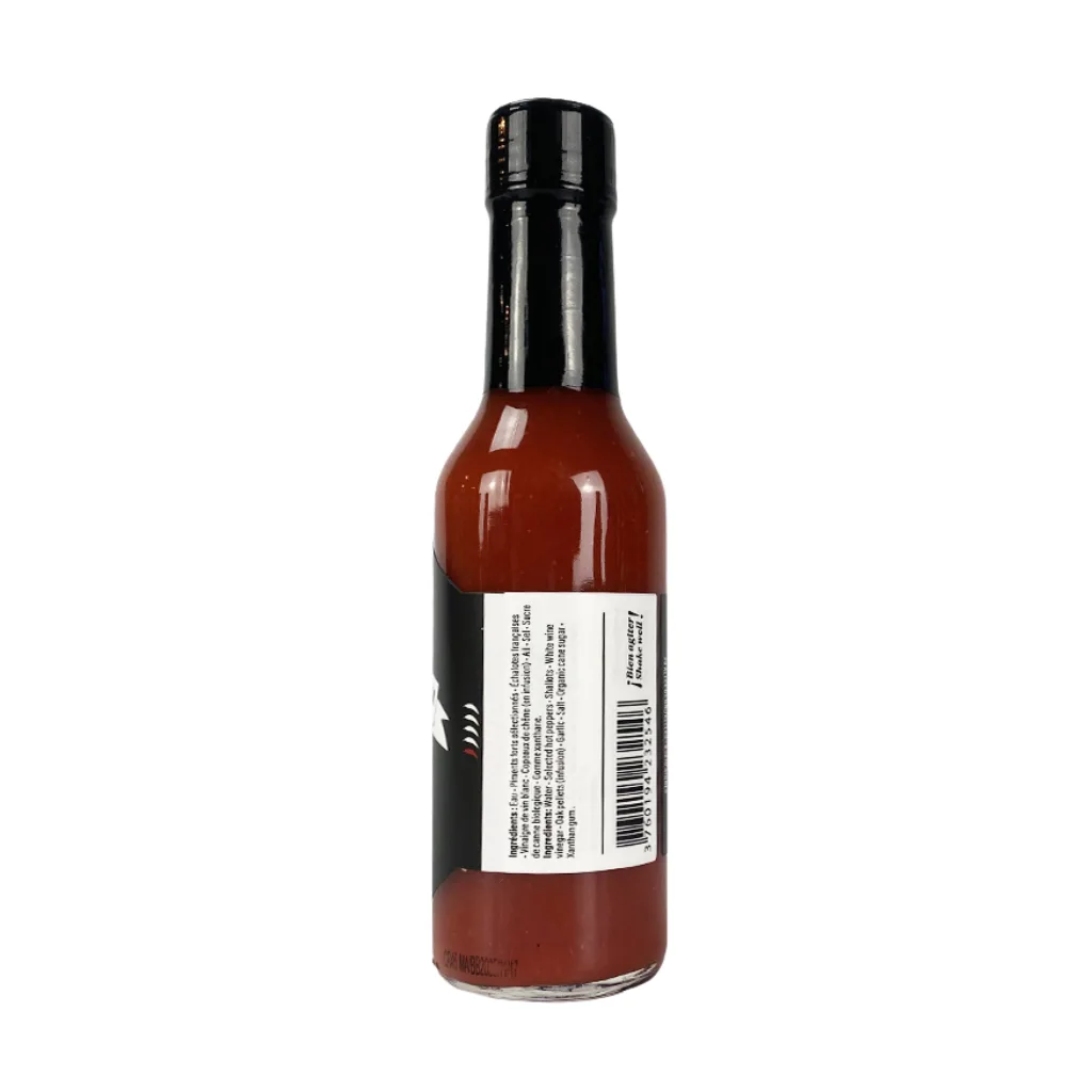 Bouteille de sauce pimentée douce et boisée Chêne Réaction