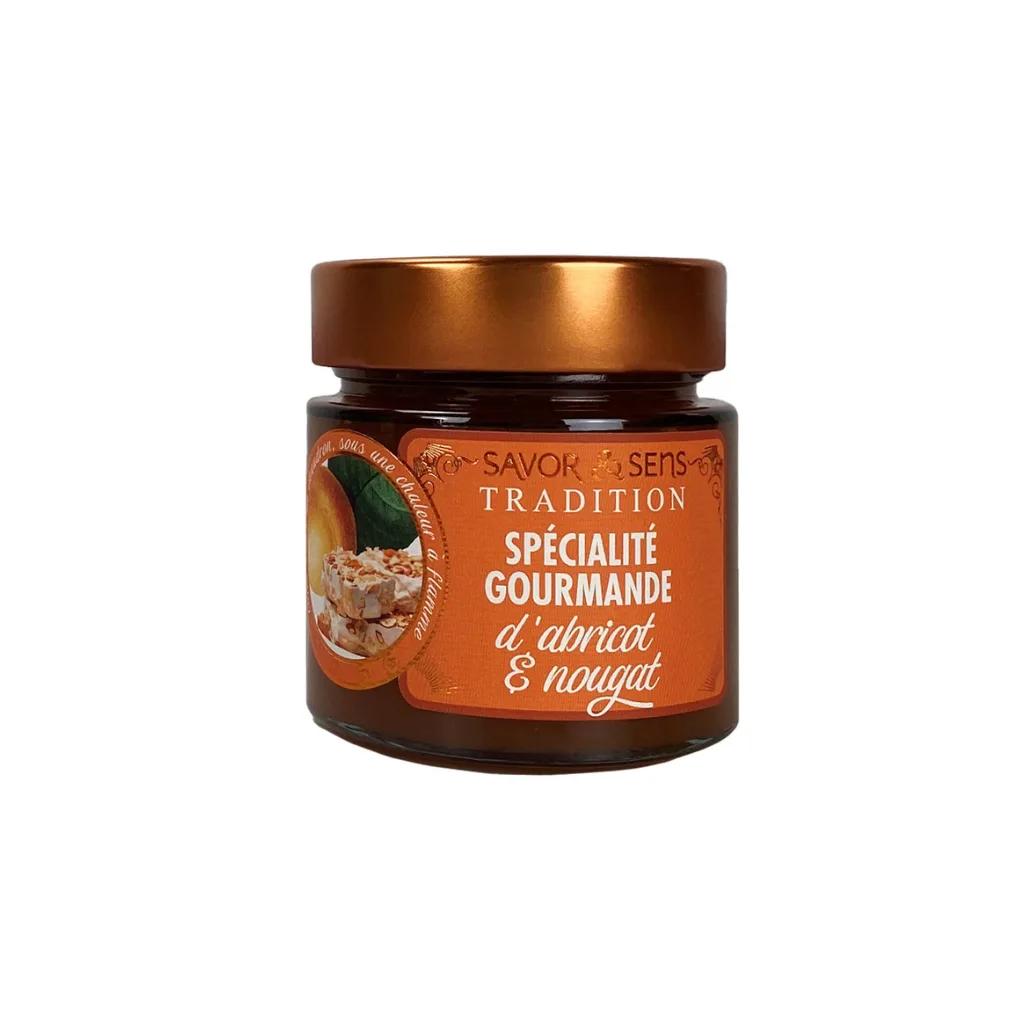 Pot de confiture abricot nougat 270g