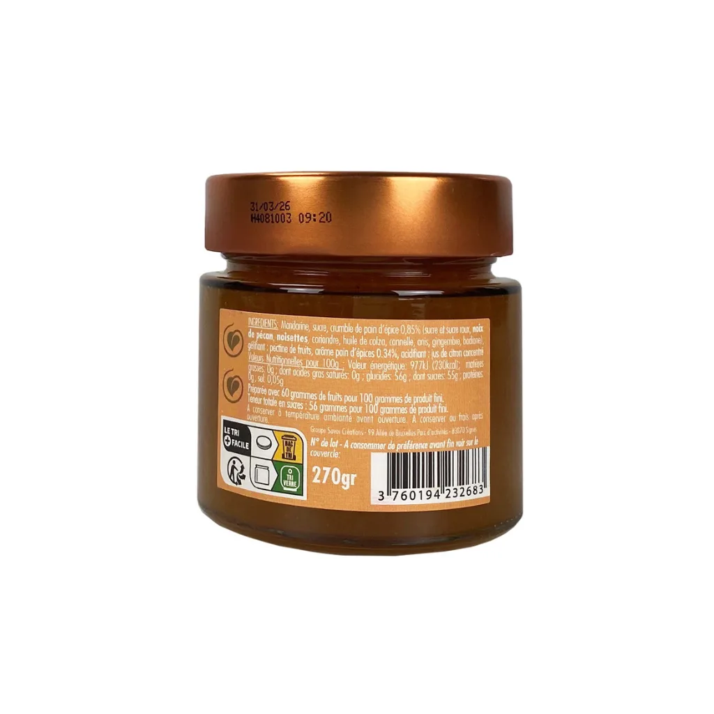 Pot de spécialité sucrée mandarine épices