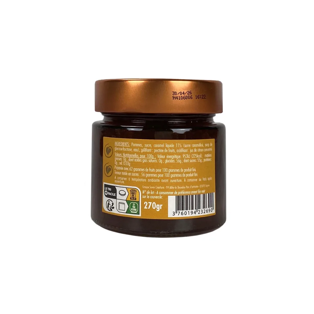 Pot de spécialité sucrée pomme et caramel