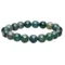 bracelet agate mousse boule 10mm pierre naturelle verte