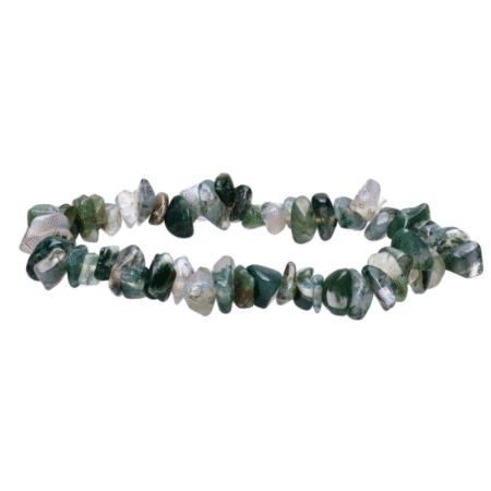 bracelet chips agate mousse pierre naturelle verte