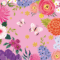 Serviettes Anna avec papillons et fleurs sur fond rose vif