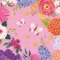 Serviettes Anna avec papillons et fleurs sur fond rose vif
