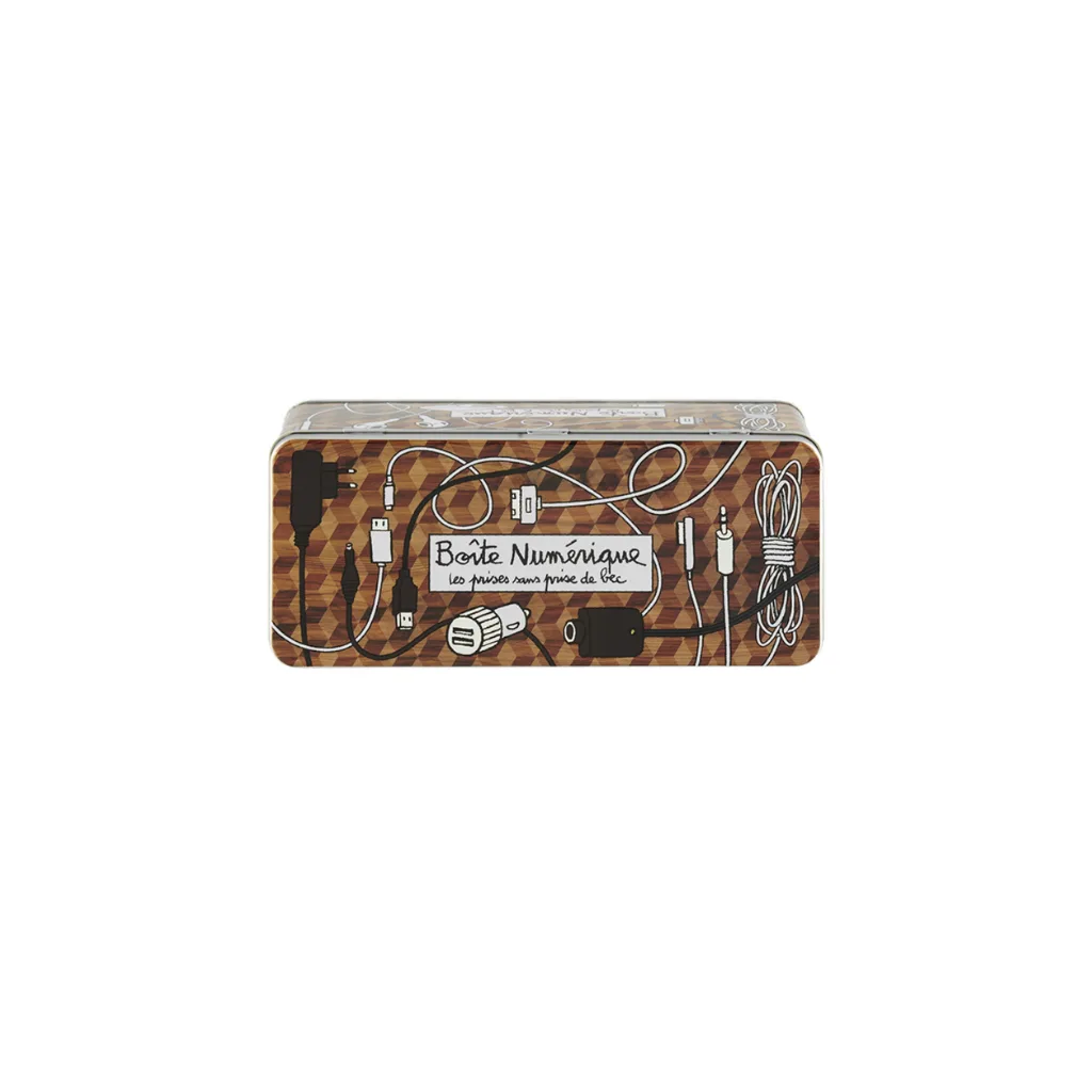 Boîte de rangement numérique rectangulaire en acier inoxydable avec couvercle