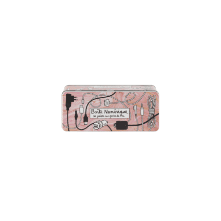 Boîte de rangement numérique rose en acier inoxydable avec couvercle