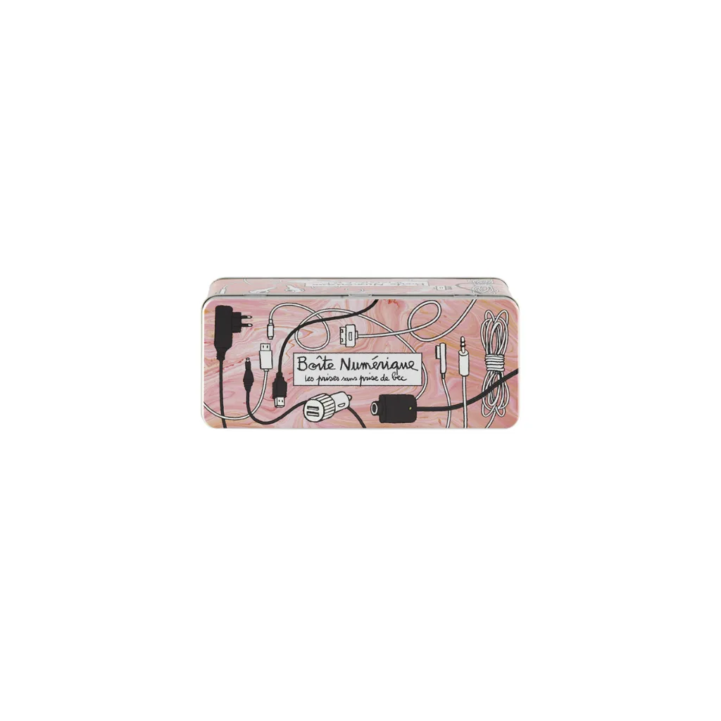 Boîte de rangement numérique rose en acier inoxydable avec couvercle