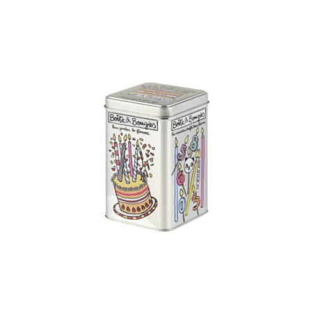 Boîte à rangement pour bougies d’anniversaire en métal Derrière La Porte