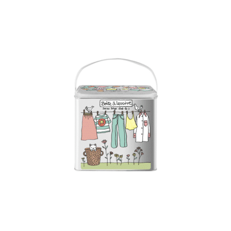 Boîte à lessive en métal avec couvercle hermétique Derrière La Porte