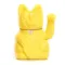 Chat jaune citron avec patte mobile, porte-bonheur argent