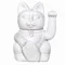 Chat porte-bonheur blanc en ABS, patte mobile