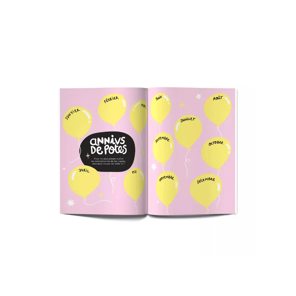 Cahier “Gang de Filles” de Minus Éditions, couverture souple jaune et rose, format 15 × 21 cm