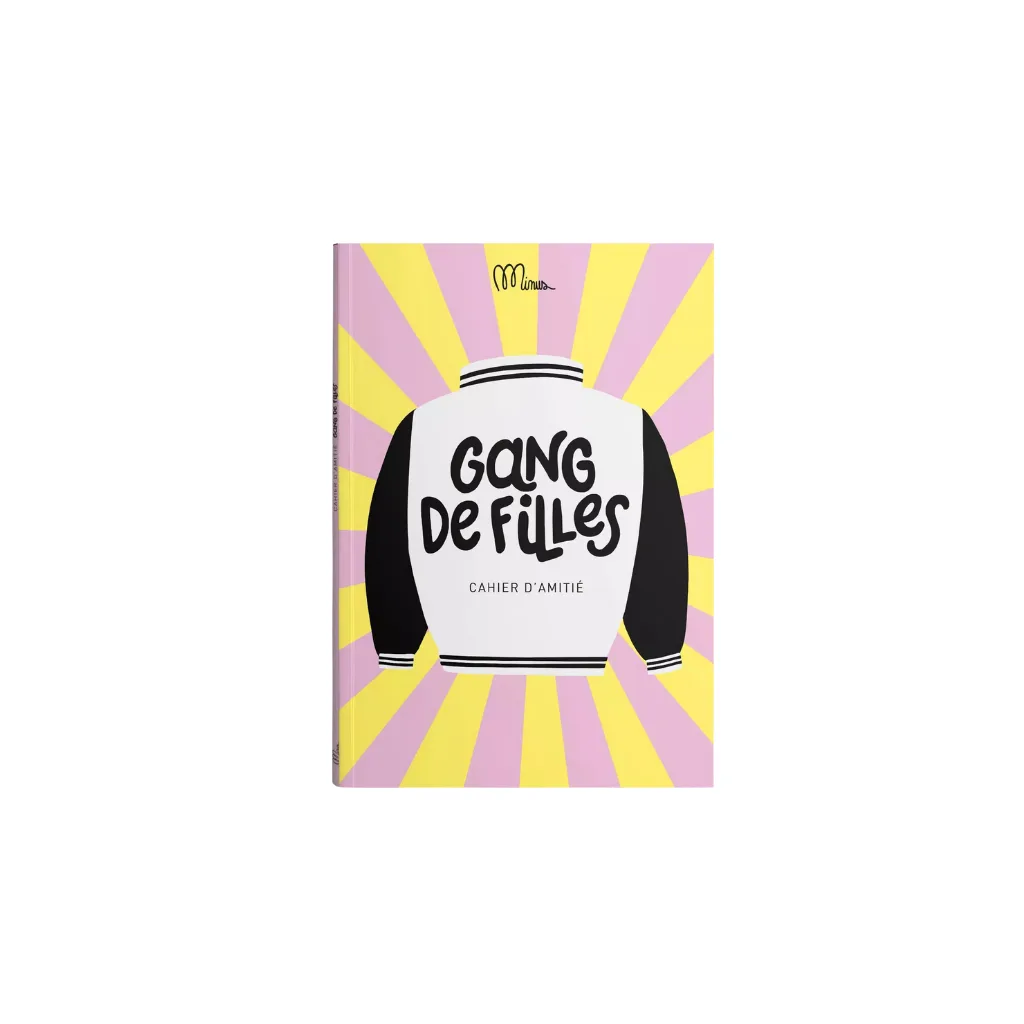 Cahier “Gang de Filles” de Minus Éditions, couverture souple jaune et rose, format 15 × 21 cm