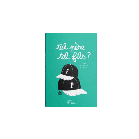 Cahier "Tel père, tel fils ?" de Minus Éditions, couverture souple vert pantone, format 15 × 21 cm.