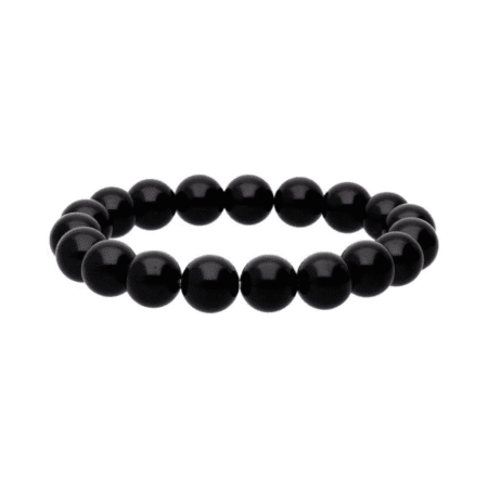 Bracelet en pierre naturelle Obsidienne 10mm noir profond, élastique solide, bijou de protection
