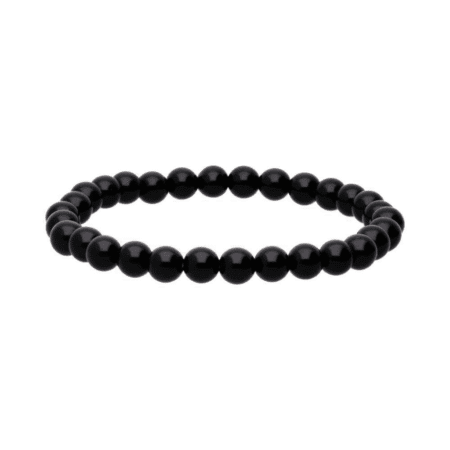 Bracelet en pierre naturelle Obsidienne 6mm noir profond, élastique solide, bijou de protection