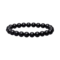 Bracelet en pierre naturelle Obsidienne 8mm noir profond, élastique solide, bijou de protection