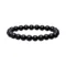 Bracelet en pierre naturelle Obsidienne 8mm noir profond, élastique solide, bijou de protection