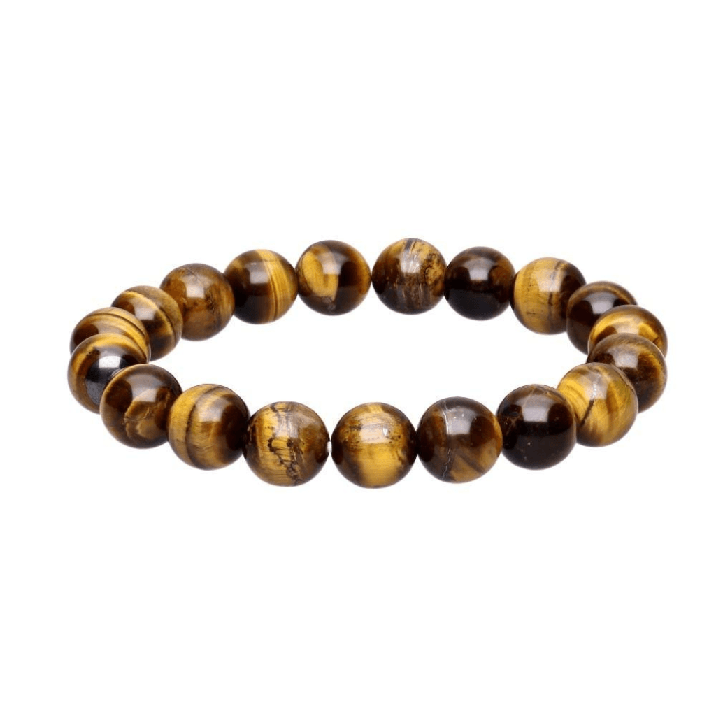 Bracelet en boules d’Œil de Tigre naturelles 10 mm
