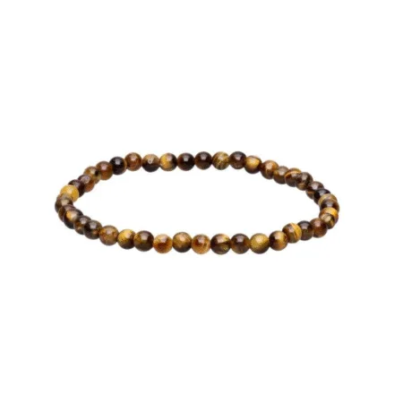 Bracelet en boules d’Œil de Tigre naturelles 4 mm
