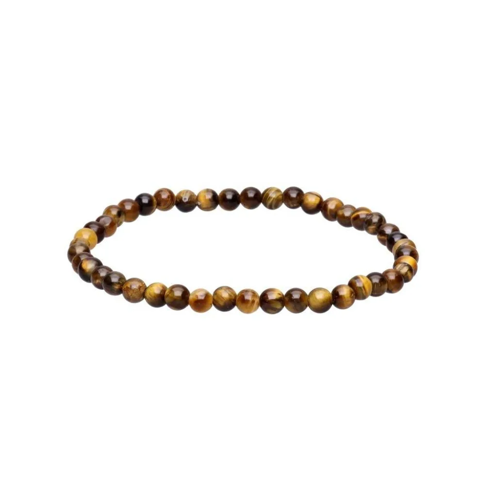 Bracelet en boules d’Œil de Tigre naturelles 4 mm