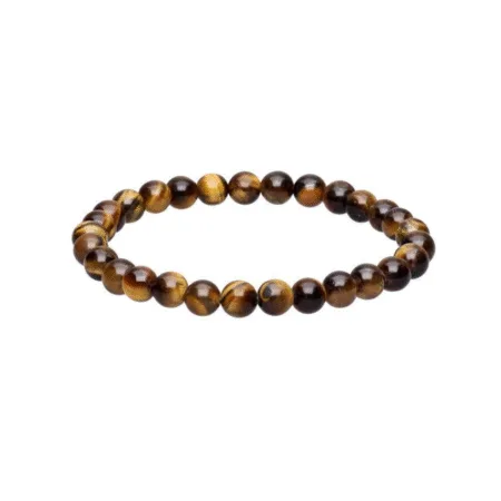 Bracelet en boules d’Œil de Tigre naturelles 6 mm