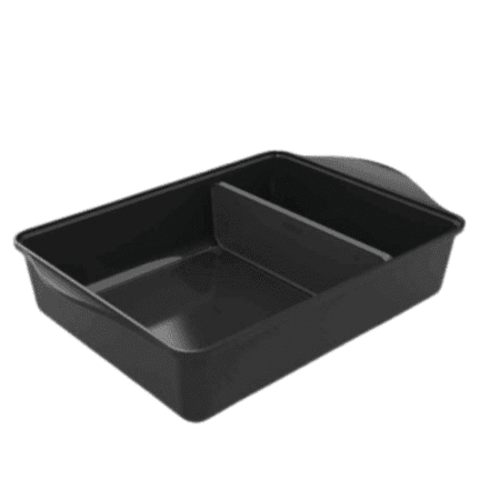 Plat noir Cookut Graphite avec séparateur, vue du dessus