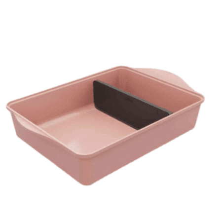 Plat rose pastel Cookut Guimauve avec séparateur, vue du dessus