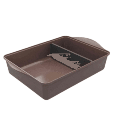 Plat marron foncé Cookut Moka avec séparateur, vue du dessus