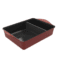 Plat rouge terra cotta Cookut Passion avec séparateur, vue du dessus